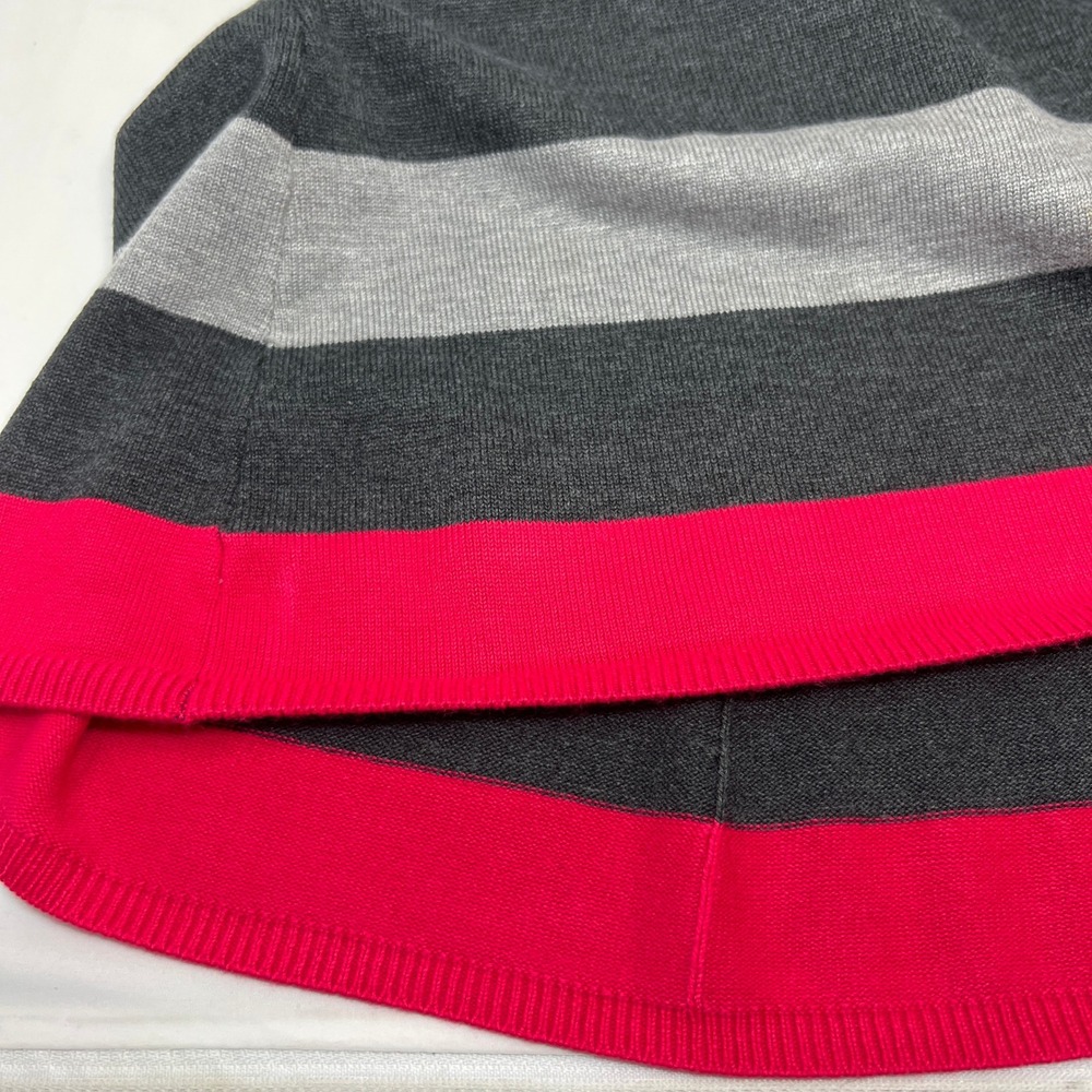 Vince Camuto Women Medium Gray Pink Stripe Knit Sweater Dress Long Sleeve - Picture 9 of 11